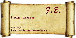 Feig Emese névjegykártya